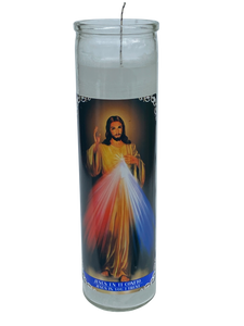 Jesus, I Trust you/Jesus Confio en ti 8 Inch Unscented Prayer Candle Spell Candle Ritual Candle Devotion Candle.