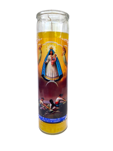 Bundle of 12 Virgen de la Caridad del Cobre 8 Inch Unscented Prayer Candle Spell Candle Protection Candle Ritual Candle Devotion.