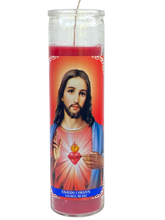 Sagrado Corazon 8 Inch Unscented Red Prayer Candle Spell Candle Ritual Candle Devotion Candle.