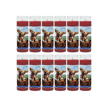 Bundle of 12 San Miguel Arcangel (red) 8 Inch Unscented Prayer Candle Spell Candle Protection Candle Ritual Candle Devotion.