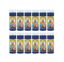 Bundle of 12 Santa Barbara Africana (blue) 8 Inch Unscented Prayer Candle Spell Candle Protection Candle Ritual Candle Devotion