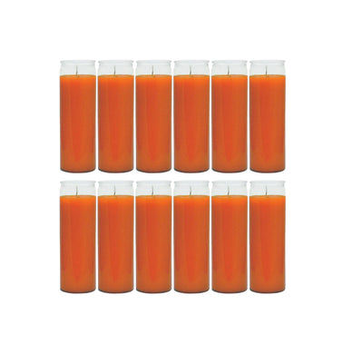 Bundle of 12 Orange 8 Inch Unscented Prayer Candle Spell Candle  Ritual Candle  Devotion Prayer Candle Studying Candle.