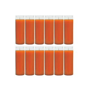 Bundle of 12 Orange 8 Inch Unscented Prayer Candle Spell Candle  Ritual Candle  Devotion Prayer Candle Studying Candle.