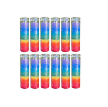 Bundle of 12 7 Chakra Candle  7 Color Candle (multicolor) 8 Inch Unscented Prayer Candle Spell  Protection Candle Ritual Candle Devotion