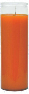 Orange 8 Inch Unscented Prayer Candle Spell Candle Ritual Candle Devotion Candle Ambition, Action, Stamina, Courage, Success, Attraction.